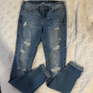 HOLLISTER ripped super skinny jeans